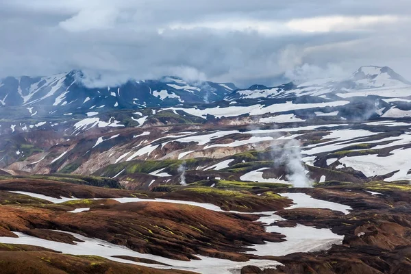 Majestic Iceland landscape Landmannalaugar National Park Multicolored mountains from mineral — Stock Photo, Image