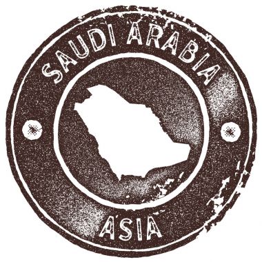 Suudi Arabistan harita vintage damgası Retro tarzı el yapımı etiketi rozet veya öğe seyahat Hediyelik eşyalar için