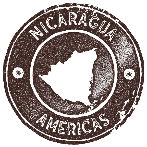 Mapa de Nicaragua sello vintage Estilo retro insignia de etiqueta hecha a mano o elemento para recuerdos de viaje — Vector de stock