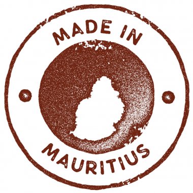 Mauritius Haritası vintage damgası Retro tarzı el yapımı etiketi rozet veya öğe için seyahat Hatıra Eşyası kırmızı