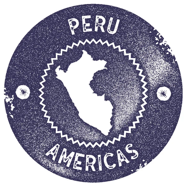 ペルー地図スタンプ レトロ スタイルの手作りラベル バッジまたは旅行お土産深い要素 — ストックベクタ