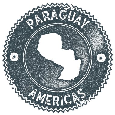 Paraguay harita vintage damga Retro tarzı el yapımı etiket rozet veya öğe seyahat Hediyelik karanlık