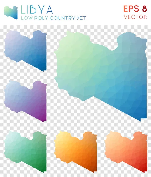 Libya geometric polygonal maps mosaic style country collection Positive low poly style modern — Stock Vector