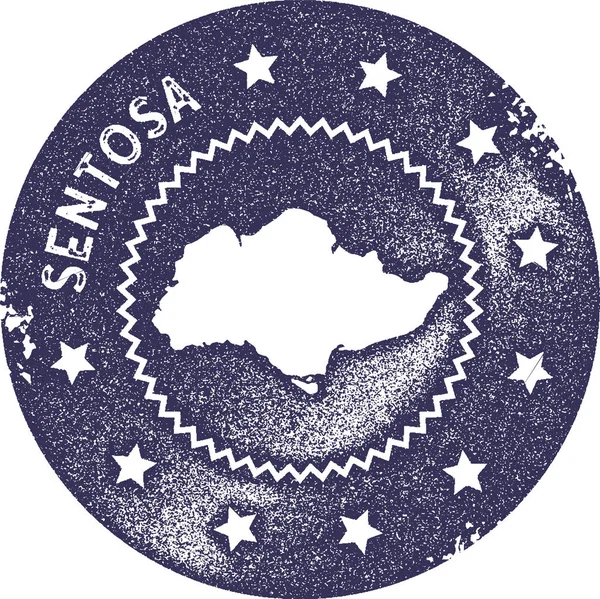 Карта Sentosa винтажная марка Ретро стиль этикетки ручной работы знак или элемент для путешествий сувениры Глубокий — стоковый вектор