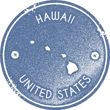 Hawaii Haritası vintage damgası Retro tarzı el yapımı etiketi rozet veya öğe için seyahat Hatıra Eşyası ışık