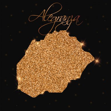 Alegranza harita altın glitter lüks tasarım öğesi vektör çizim ile dolu