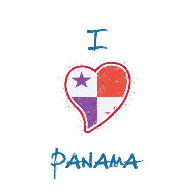 Beyaz Ulusal bayrağını Panama Cumhuriyeti Panama bayrak vatansever tshirt tasarım kalp şeklinde