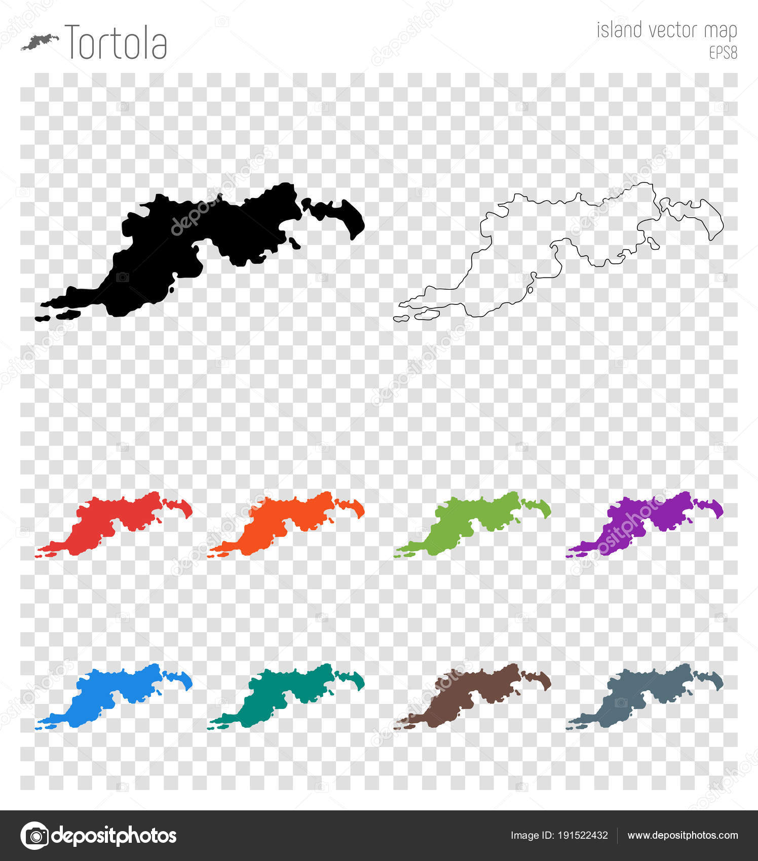 Tortola High Detailed Map Island Silhouette Icon Isolated Tortola Black Map Outline Vector Stock Vector C Gagarych 191522432