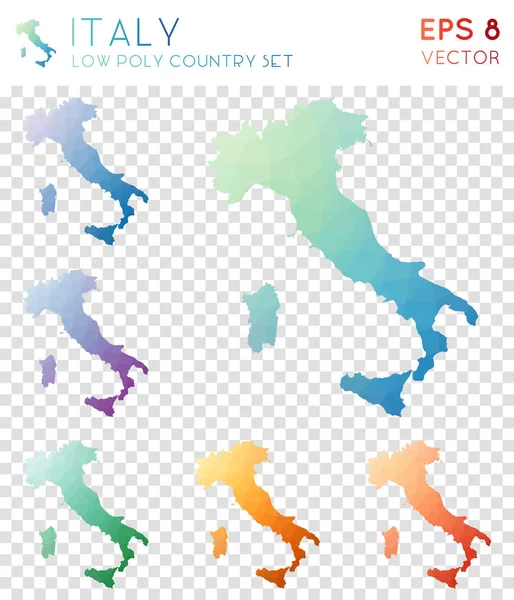 Włochy geometryczne wielokąta mapy mozaiki styl kraju kolekcja Mindblowing low poly styl nowoczesny — Wektor stockowy