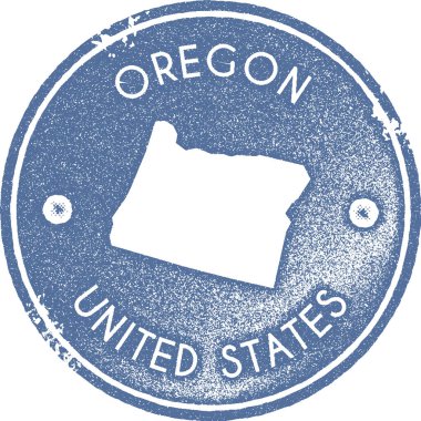 Oregon harita vintage damgası Retro tarzı el yapımı etiketi rozet veya öğe için seyahat Hatıra Eşyası ışık