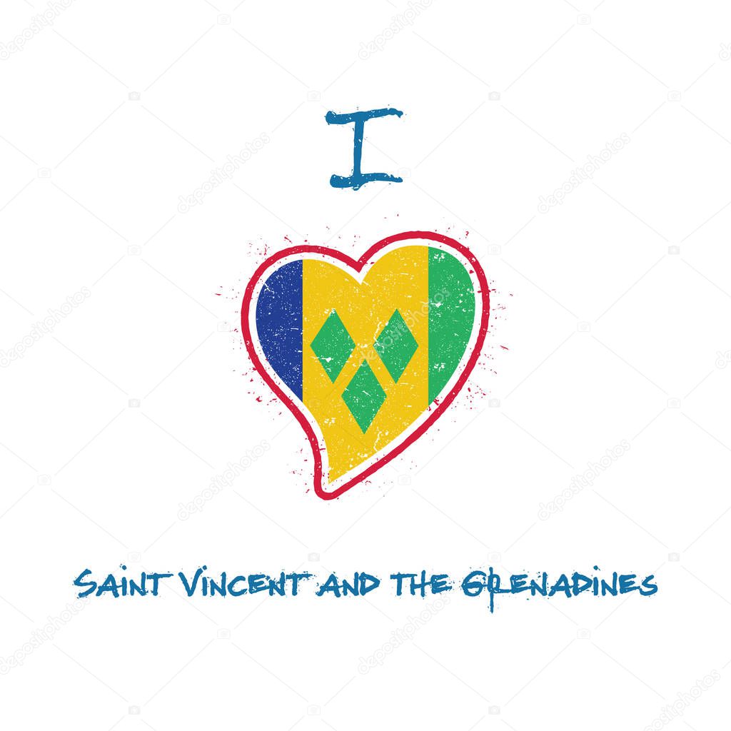 Saint Vincentian flag patriotic tshirt design Heart shaped national flag Saint Vincent And The