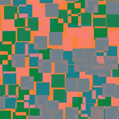Kareler desen turuncu geometrik arka plana fantastik rasgele kareler kaotik geometrik soyut