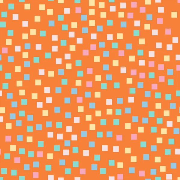 正方形の抽象的なパターン オレンジ色の幾何学的な背景思い出に残るランダム正方形幾何学的カオス — ストックベクタ