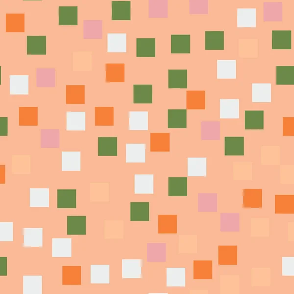 Schéma abstrait des carrés Fond géométrique rose Carrés légèrement aléatoires Chaotique géométrique — Image vectorielle