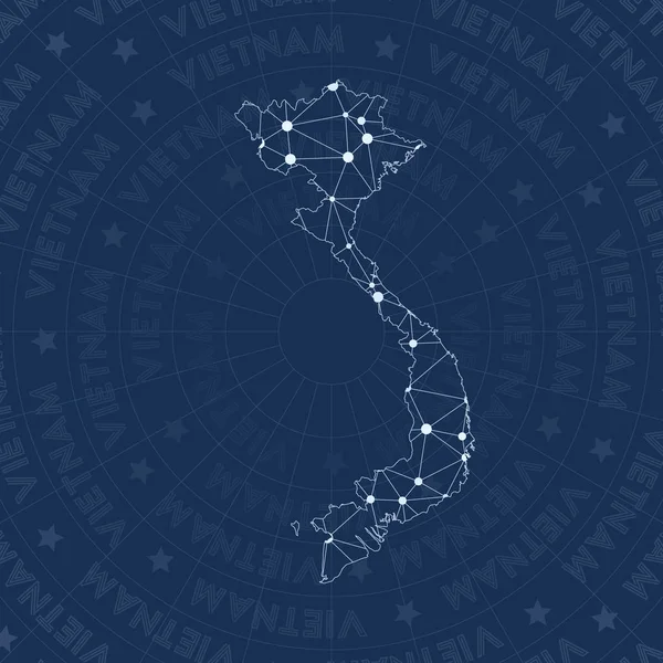 Vietnam network constellation style country map Extraordinary space style modern design Vietnam