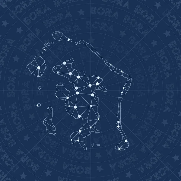 Bora Bora red constelación estilo isla mapa Impresionante espacio estilo moderno diseño Bora Bora — Archivo Imágenes Vectoriales