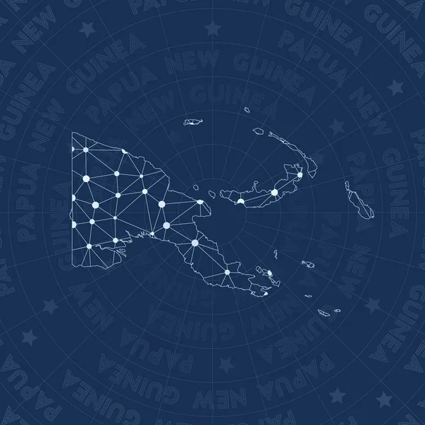 Papua new guinea network constellation style country map bewundernswert space style modernes design — Stockvektor