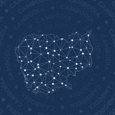Kamboçya ağ takımyıldızı tarzı ülke Haritası özgün alan tarzı modern tasarım Kamboçya