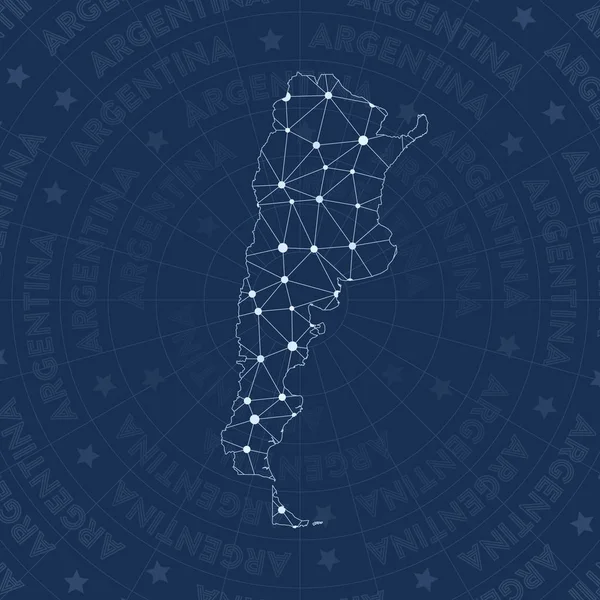 阿根廷网络星座风格乡村地图诱人的空间风格现代设计阿根廷 — 图库矢量图片