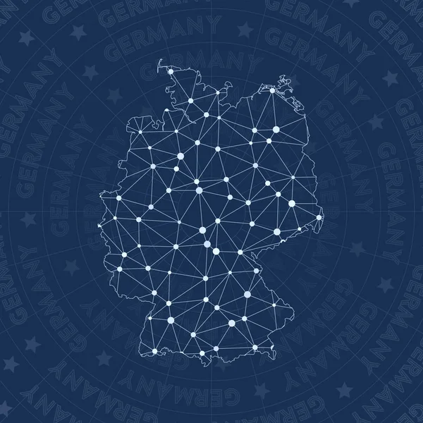 Germania rete costellazione stile paese mappa Eccellente spazio stile design moderno Germania — Vettoriale Stock