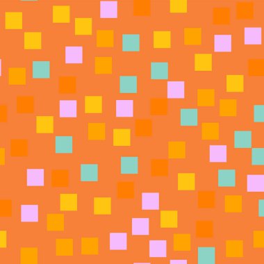 Soyut desen turuncu geometrik arka plana unutulmaz rasgele kareler geometrik kaotik kareler