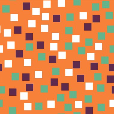 Soyut desen turuncu geometrik arka plana Sightly rasgele kareler geometrik kaotik kareler
