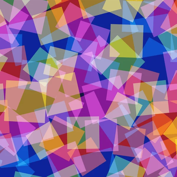 Абстрактные квадраты рисунок Глубоко синий геометрический фон Причудливые случайные квадраты Геометрический хаос — стоковый вектор
