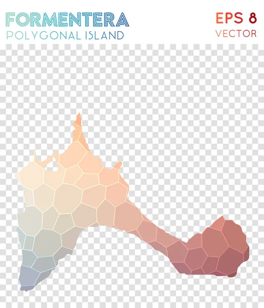 Formentera polygonal map mosaic style island Overwhelming low poly style modern design — Stock Vector