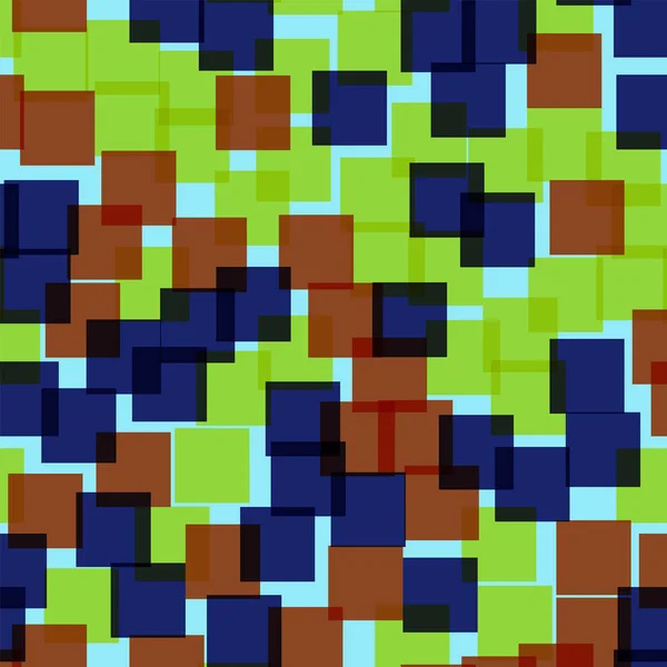 Abstrakcyjne kwadraty wzór niebieskie tło geometrycznych Radiant losowe kwadratów geometryczne chaotyczne — Wektor stockowy
