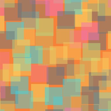 Soyut kareler turuncu geometrik arka plana getiriliyor rasgele kareler kaotik geometrik desen