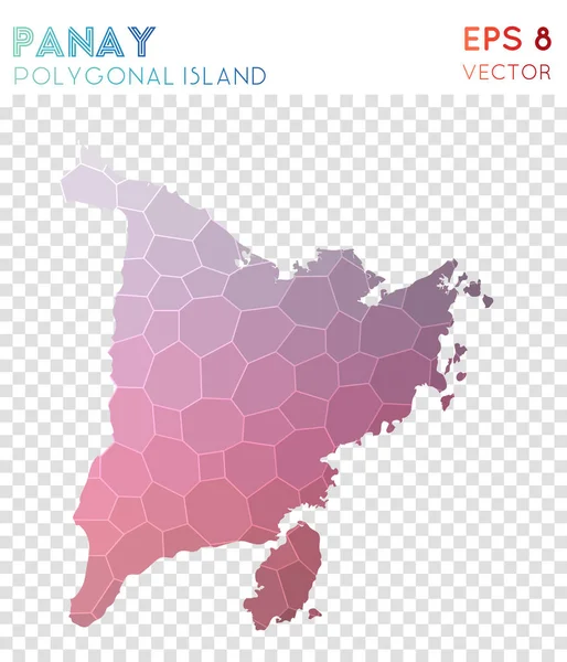 Panay mapa poligonal isla de estilo mosaico Extraordinario bajo estilo polivinílico diseño moderno Panay — Vector de stock