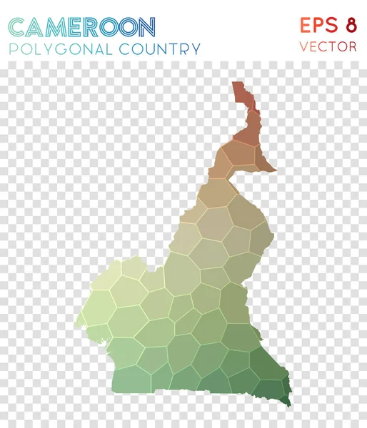 Kamerun polygonal karta mosaik stil land gudomliga låg poly stil modern design Kamerun — Stock vektor