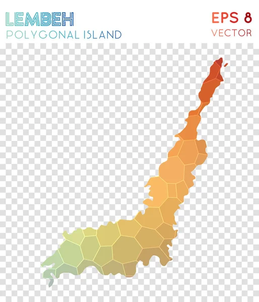 Lembeh mapa poligonal isla de estilo mosaico Hermoso bajo estilo polivinílico diseño moderno Lembeh poligonal — Vector de stock