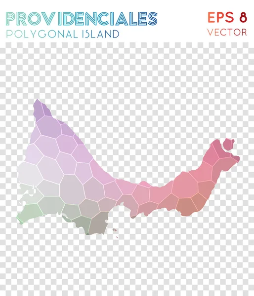 Providenciales mapa poligonal isla de estilo mosaico Glamoroso de estilo polivinílico bajo diseño moderno — Vector de stock