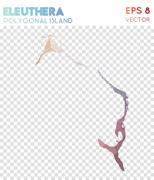 Eleuthera πολυγωνικό χάρτη μωσαϊκό στυλ νησί βέλτιστη χαμηλή πολυ στυλ μοντέρνο σχεδιασμό ἐλευθέρα — Διανυσματικό Αρχείο