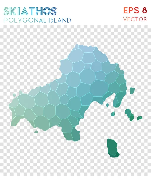 Skiathos mapa poligonal isla de estilo mosaico Noteworthy low poly style modern design Skiathos — Vector de stock
