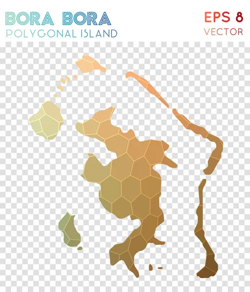 Bora Bora mapa poligonal isla de estilo mosaico Indeleble de estilo polivinílico bajo diseño moderno Bora Bora — Vector de stock