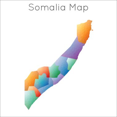 Somali 'nin düşük Poli haritası Somali geometrik çokgen mozaik tarzı harita