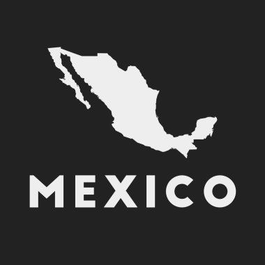 Koyu arkaplan üzerinde Meksika ikonu Ülke Haritası Ülke adı Vektör olan stil Meksika haritası