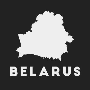 Koyu arkaplan üzerindeki Belarus simgesi Ülke haritası Ülke adı Vektör olan Belarus haritası