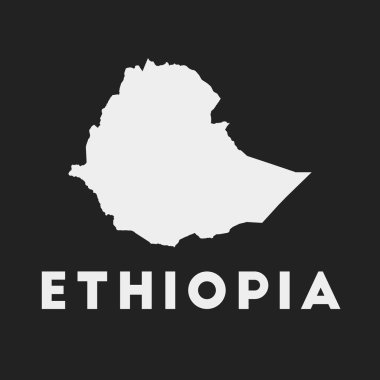 Koyu arkaplan üzerindeki Etiyopya simgesi Ülke Haritası Ülke adı Vektör olan Etiyopya Stili