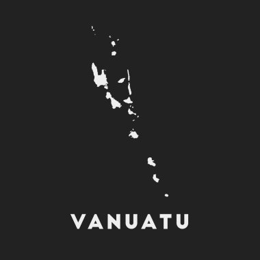 Vanuatu icon Country map on dark background Stylish Vanuatu map with country name Vector