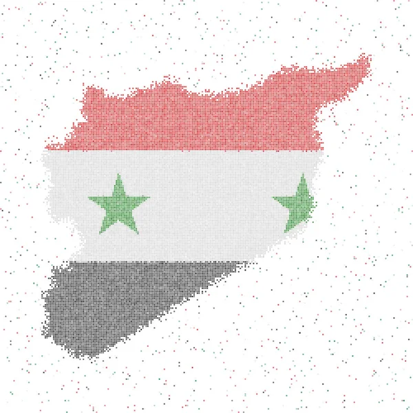 Mapa Sýrie Mapa stylu mozaiky s vlajkou Sýrie Vektorová ilustrace — Stockový vektor