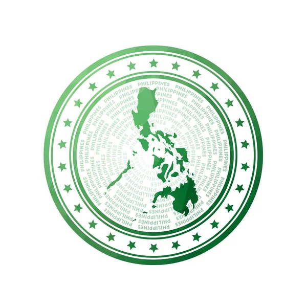 Plano bajo sello de poli de Filipinas Poligonal Filipinas insignia vector de moda del país — Vector de stock