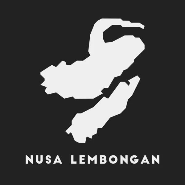 Карта острова Нуса-Лембонган на темном фоне Стильная карта Нуса-Лембонган с названием острова — стоковый вектор