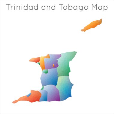 Trinidad ve Tobago Trinidad ve Tobago geometrik çokgen mozaik haritasının düşük Poli haritası