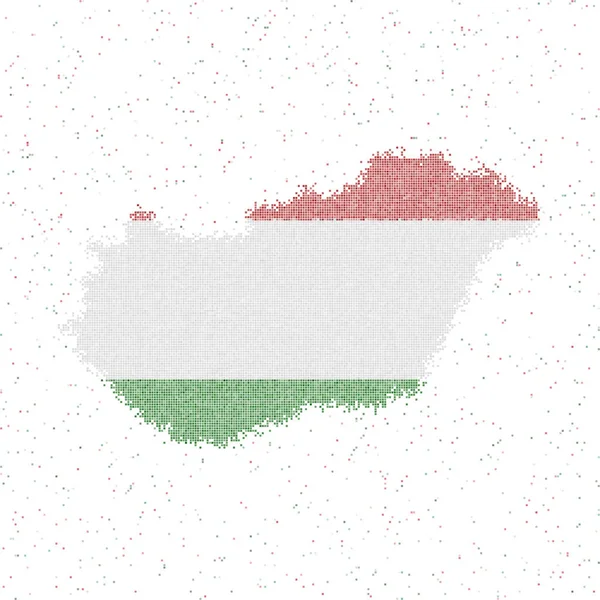 Mapa Węgier Mapa stylu mozaiki z flagą Węgier Ilustracja wektora — Wektor stockowy