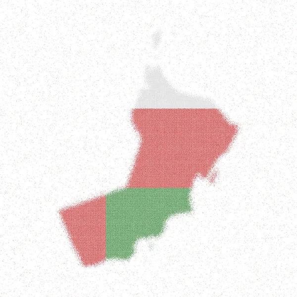 Mapa do mapa de estilo mosaico de Omã com bandeira de Omã Ilustração vetorial ímpar — Vetor de Stock