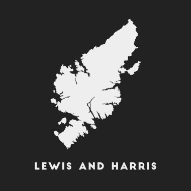 Lewis ve Harris ikon adası haritası koyu arkaplan stil Lewis ve Harris ada adı ile haritası