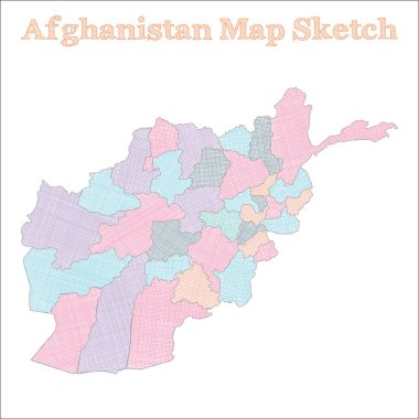 Afganistan haritası çizilmiş ülke Bölge Vektörlü Afganistan haritası